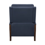 Premium teak wood lounge chairs with blue upholstery