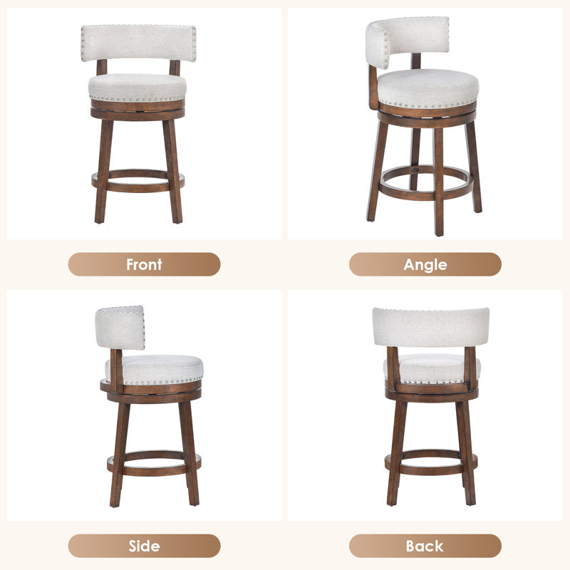 Sky Rise Decor teak wood bar stool set for modern kitchen and home bar
