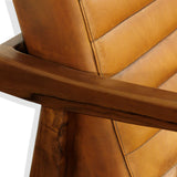 Mid-century modern teak wood accent chair for living room seating
