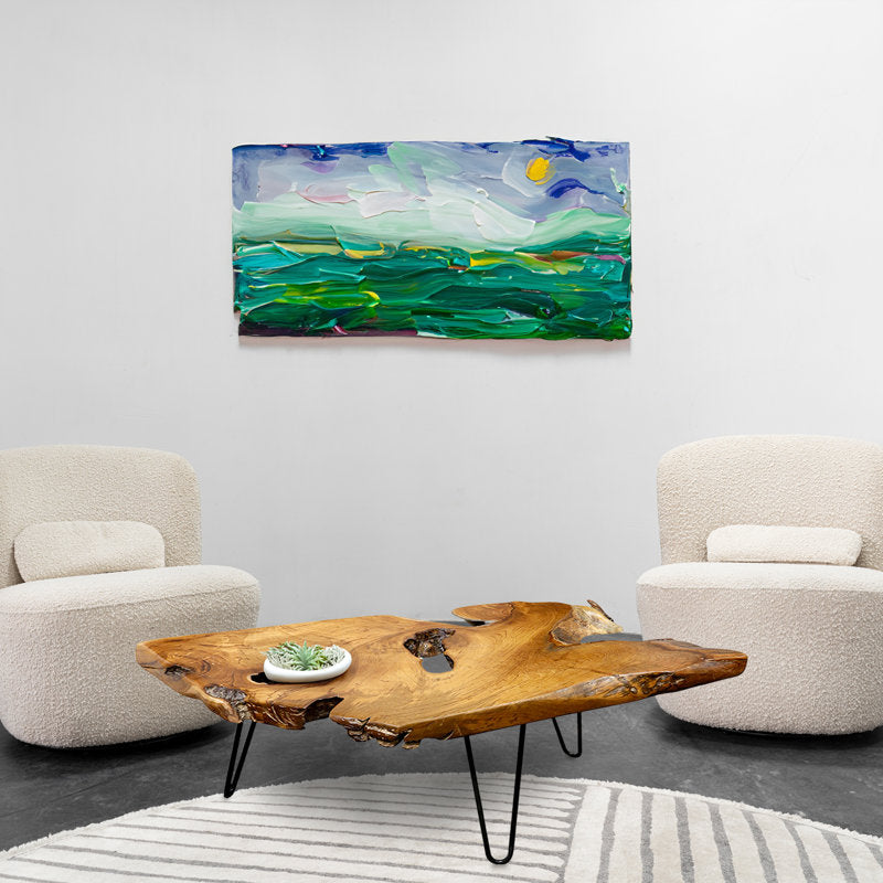 Organic live edge wooden coffee table handcrafted