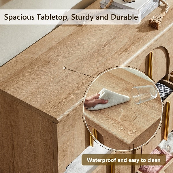 Premium solid wood sideboard in natural matte finish
