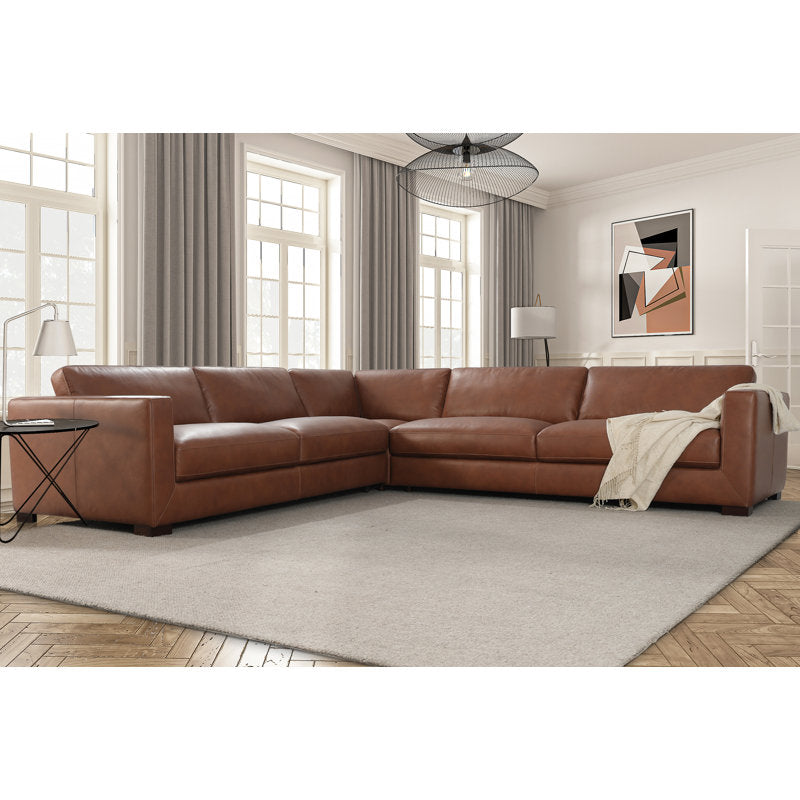 Spacious family teak wood sectional sofa