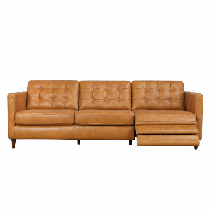 Premium teak wood leather sofa for modern interiors