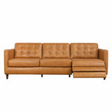 Premium teak wood leather sofa for modern interiors