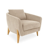 Contemporary teak wood fabric lounge chair