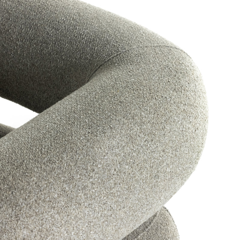 Comfortable luxury accent chair with curved armrests
