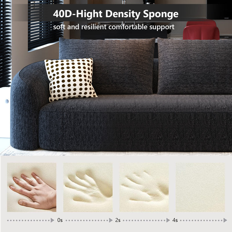 Modern 5 seater teak wood sofa with chaise