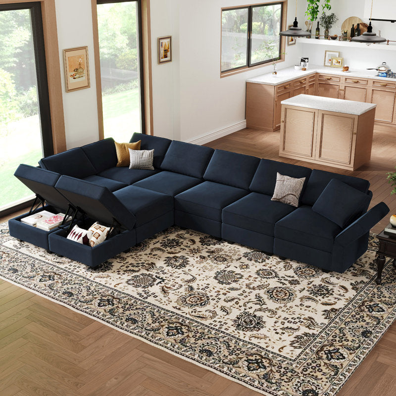 Premium blue sectional couch for modern homes