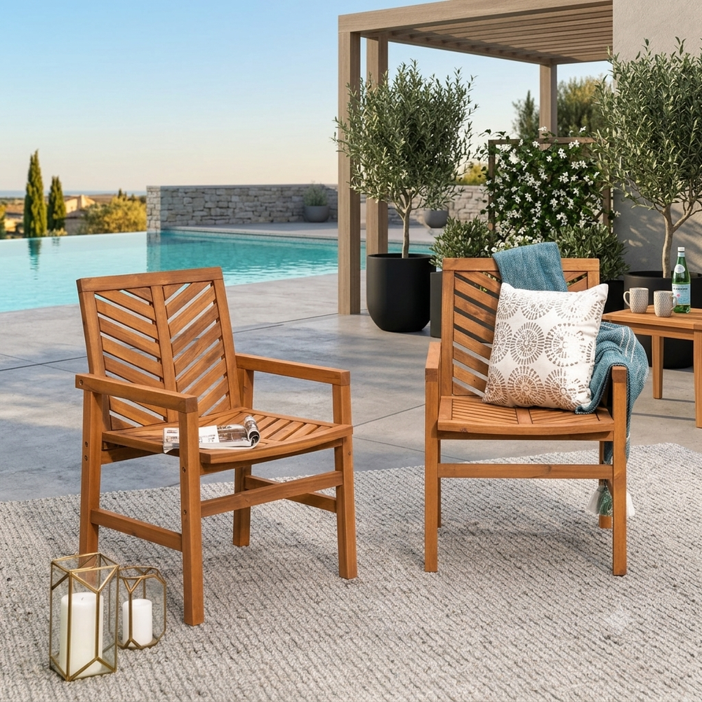 Solid teak wood outdoor garden arm chair set