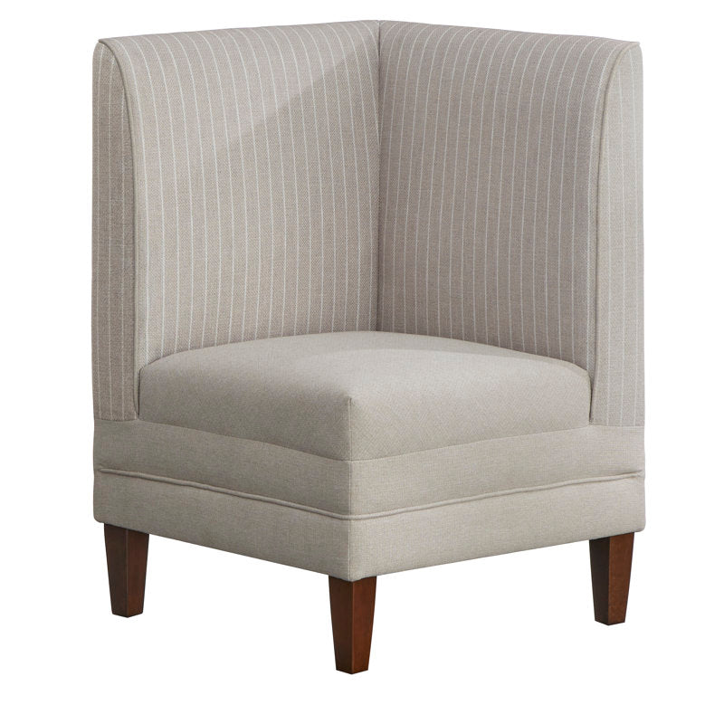 Modern dining booth bench in beige fabric upholstery