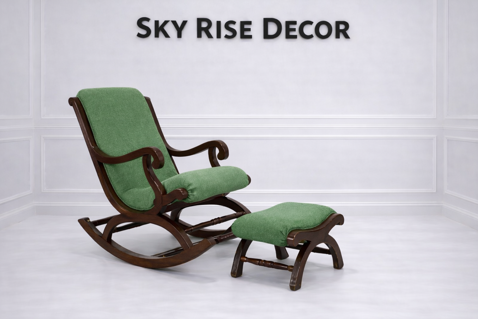 Premium Wooden Rocking Chair with Footrest for Ultimate Comfort