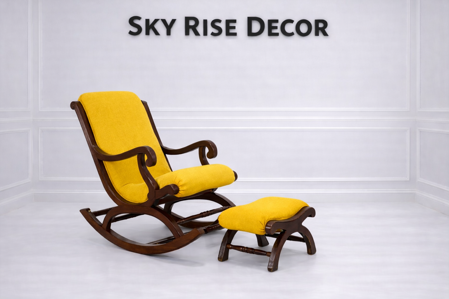 Premium Wooden Rocking Chair with Footrest for Ultimate Comfort