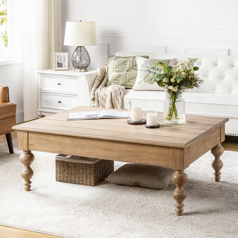 Solid wood coffee table handcrafted from teak timber