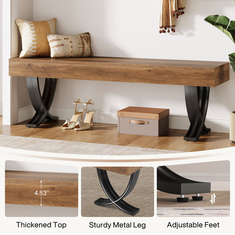 solid wood seating bench modern home