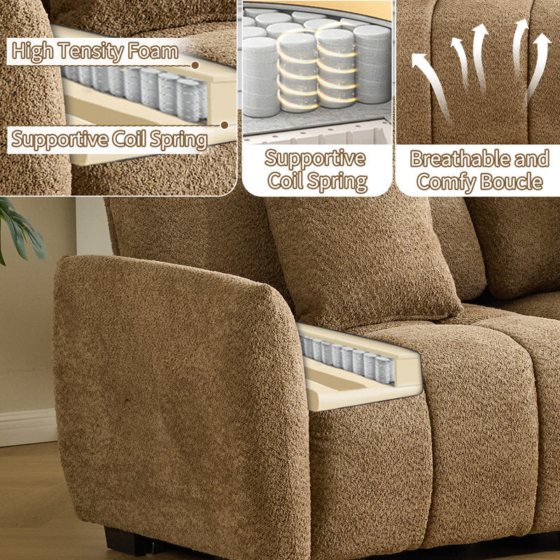 Contemporary brown tufted sofa set