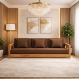 Teak Wood Sofa 3 Seater | Solid Wooden Sofa for Living Room | Luxury Modern Sofa Set