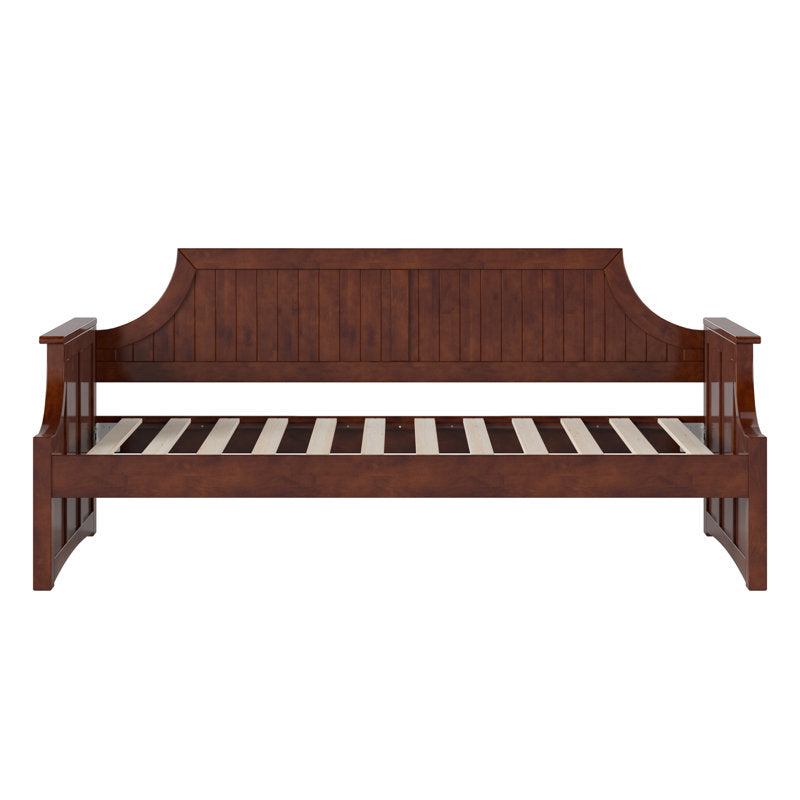 Solid wood daybed with armrests