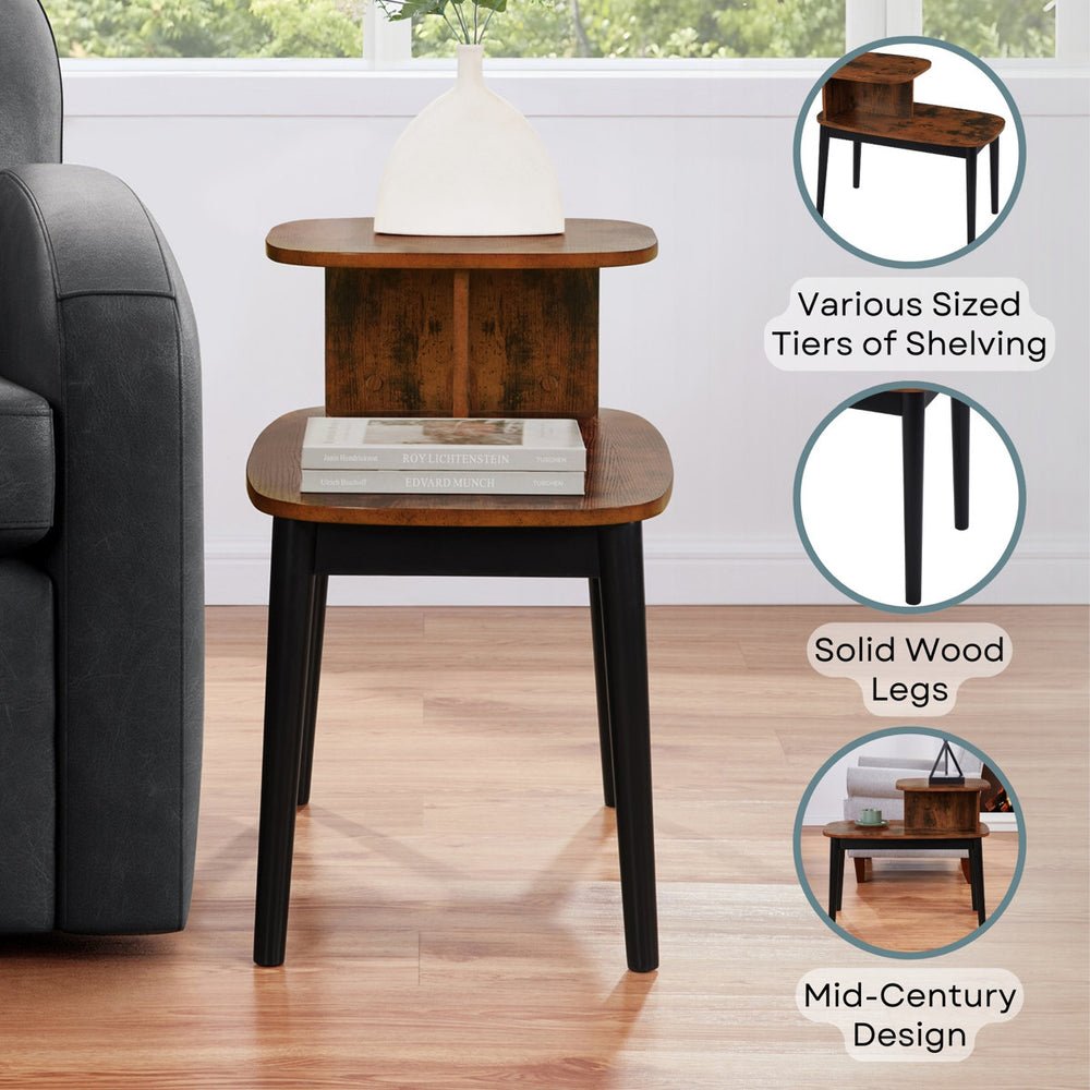 Elegant teak wood living room side table with modern design