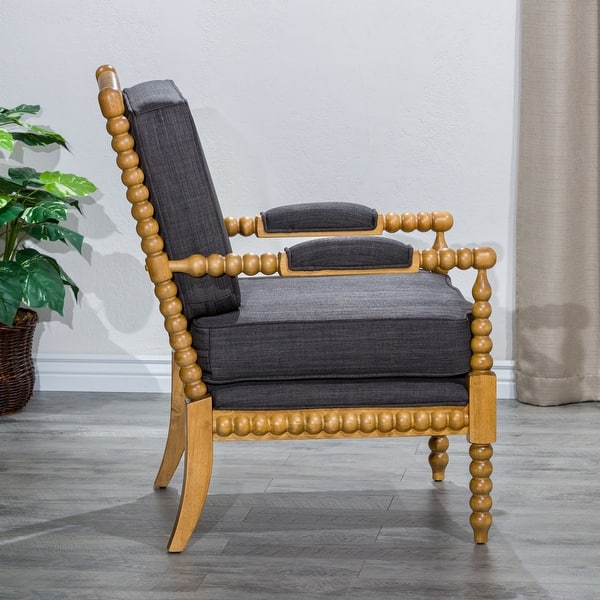 Grey cushion teak lounge chair