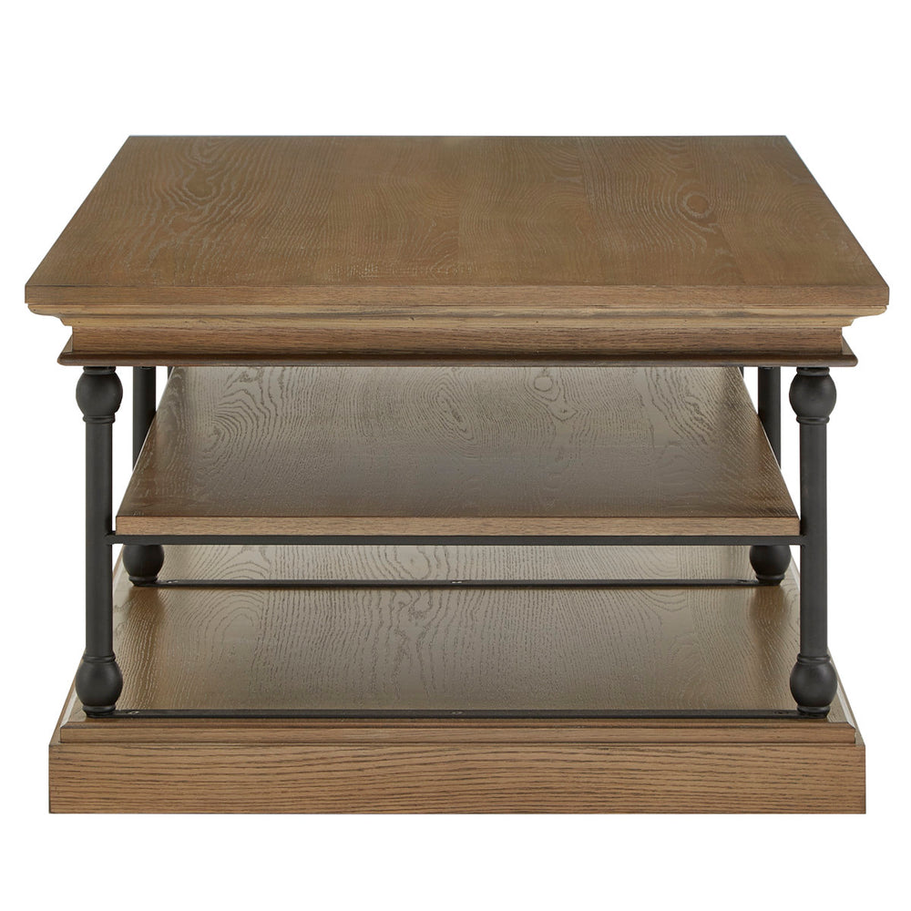 Modern rectangular teak wood coffee table