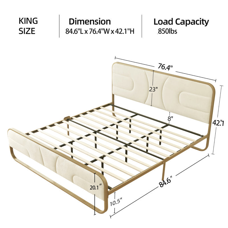 Teak wood bed with padded headboard design