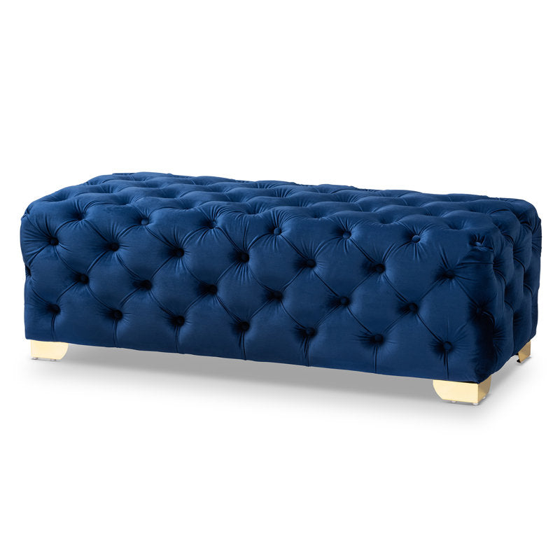 Modern tufted ottoman bench for living room décor