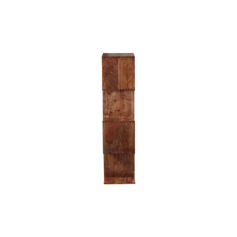 Modern vertical teak wood shelf for books and plants