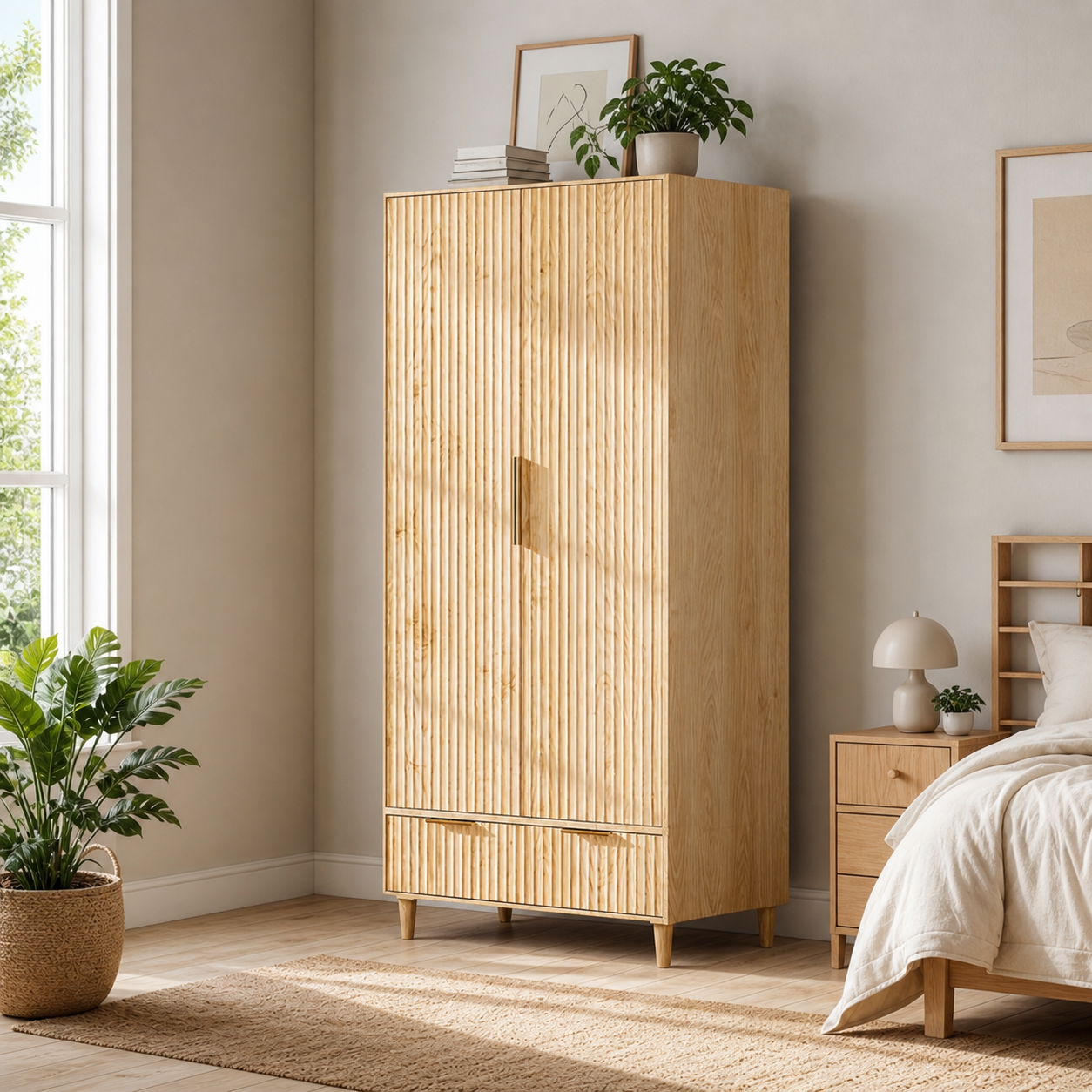 teak wood wardrobe modern bedroom furniture