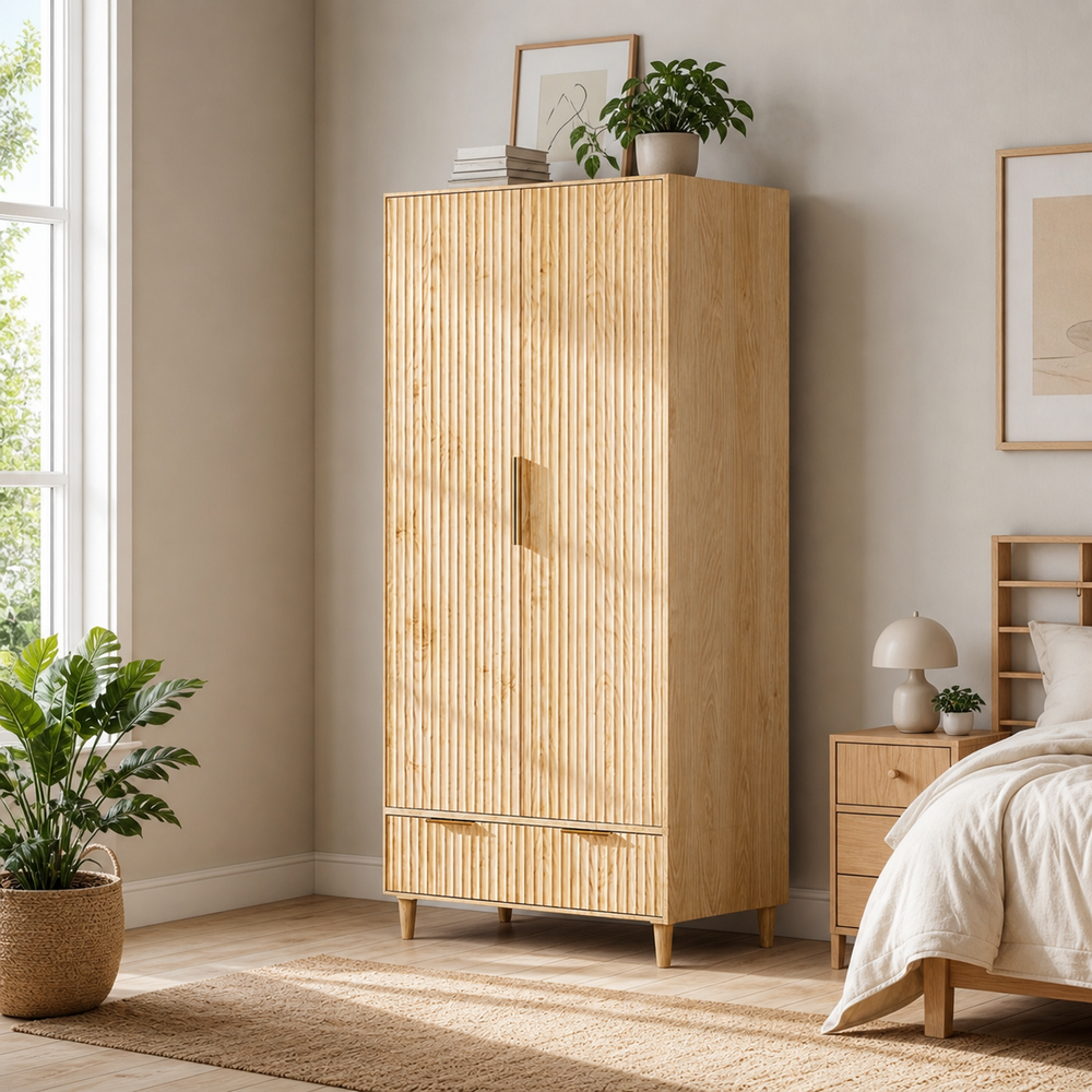 teak wood wardrobe modern bedroom furniture