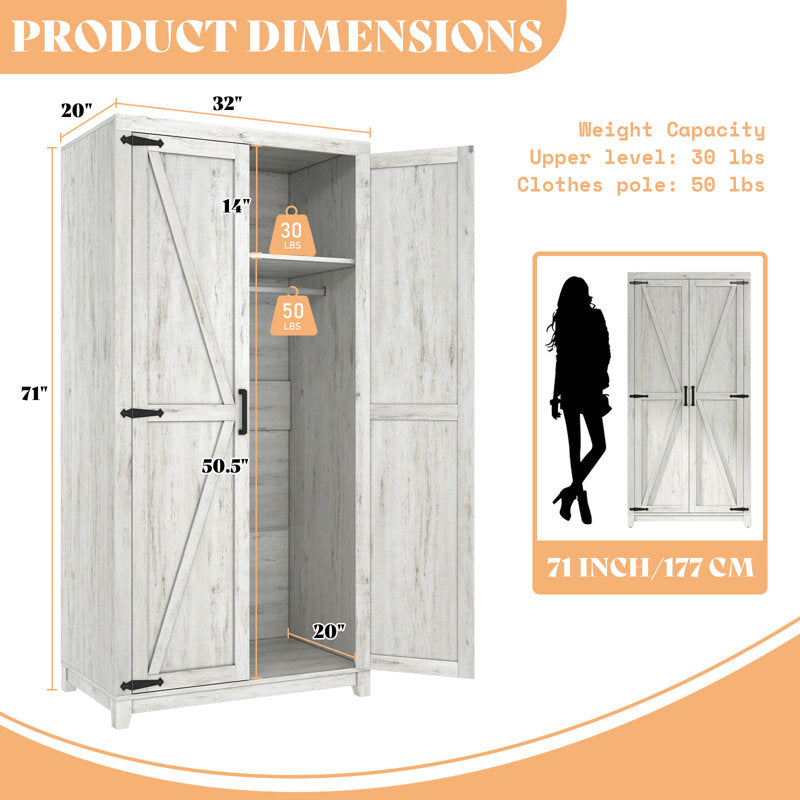 Solid wood bedroom wardrobe cabinet