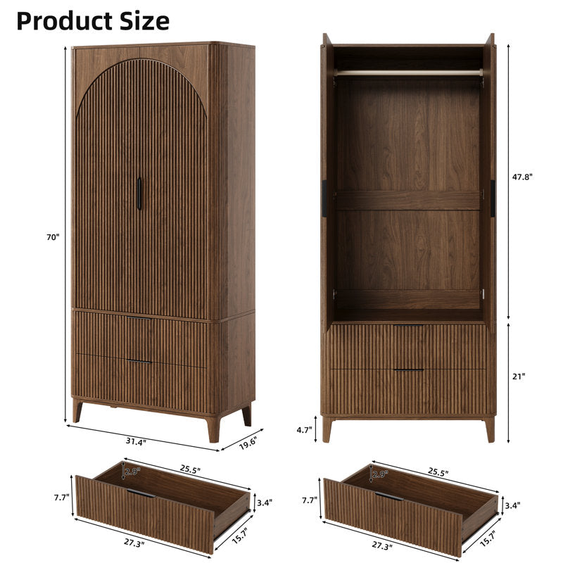 Elegant arched teak wood storage cabinet furniture