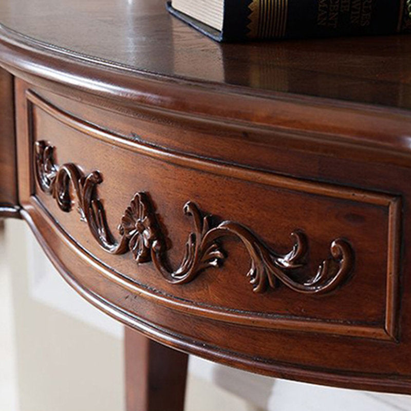 Luxury teak wood foyer table with drawer storage