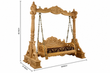 Luxury handcrafted teak wood indoor swing with carvings