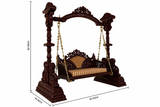 Premium carved wooden jhula swing made from teak wood