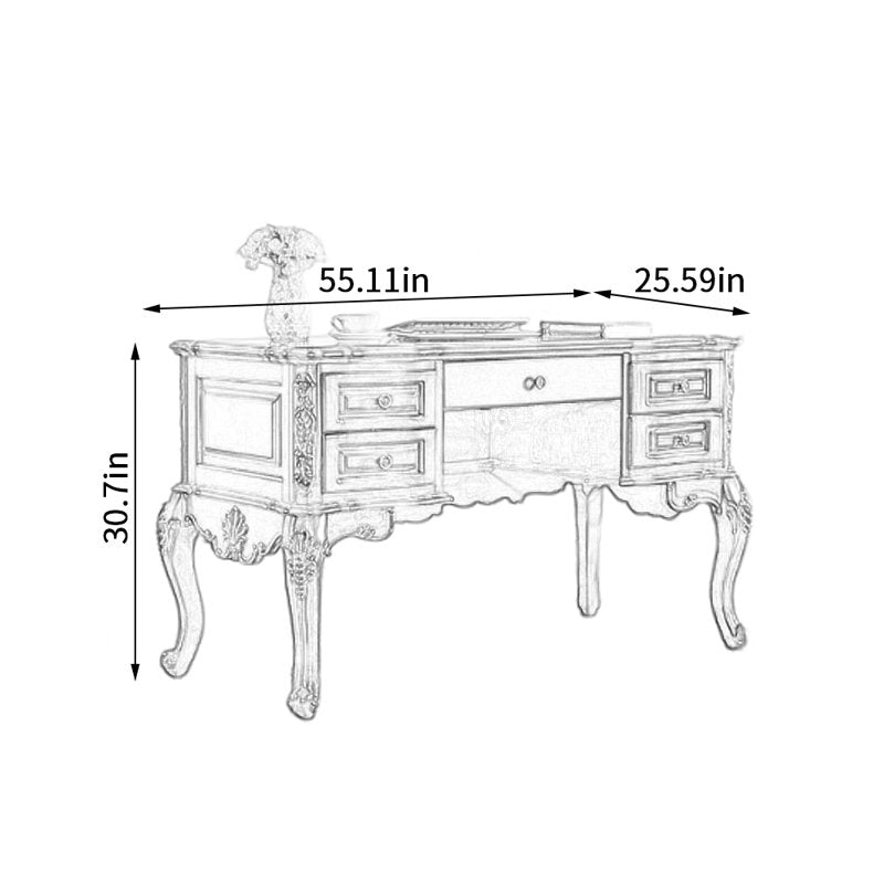 Elegant teak wood study desk for luxury interiors