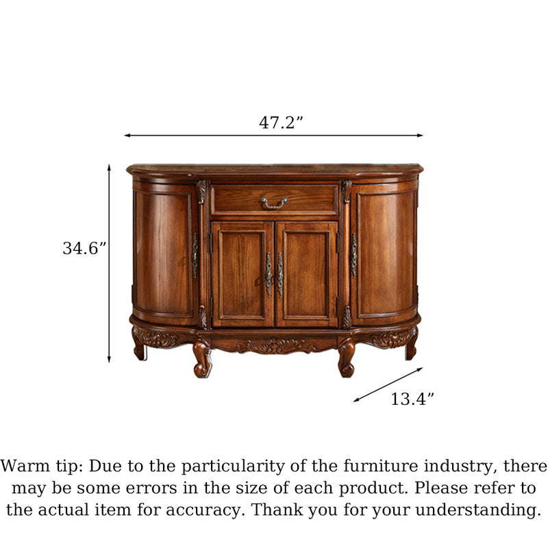 Traditional wooden sideboard cabinet for dining room storage