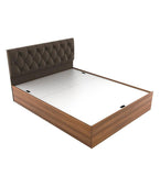 Contemporary bed with fabric tufted headboard