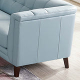 Contemporary teak wood fabric sofa