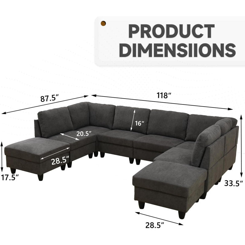large gray sectional sofa living room setup
