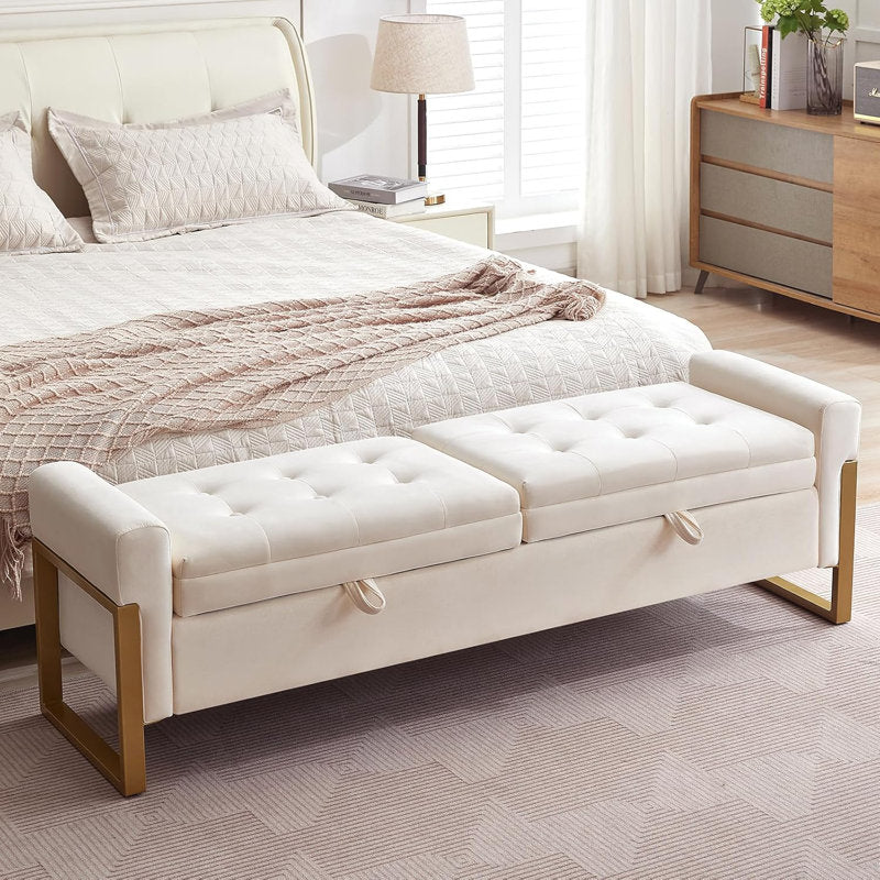 modern upholstered bench with storage
