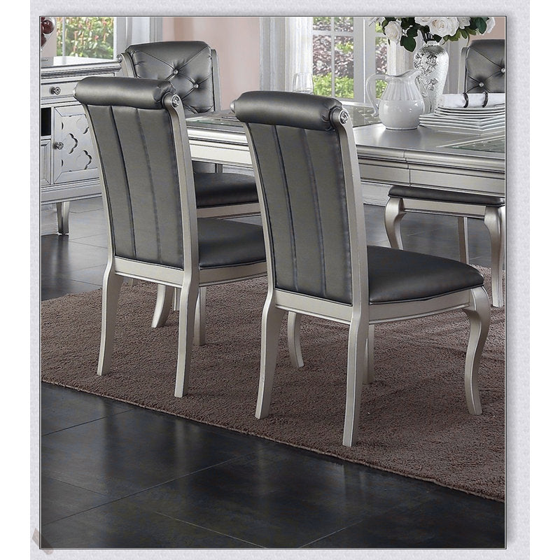 Modern luxury silver dining table for six people