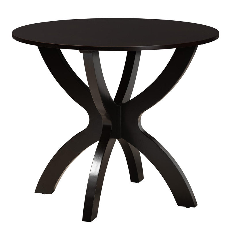 Solid teak wood dining furniture set for four in black finish