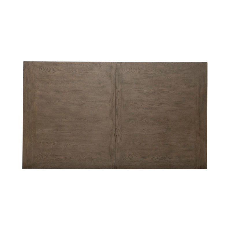 Durable solid teak wood dining table with upholstered seating