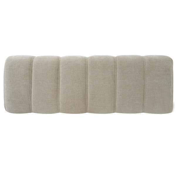 Stylish channel tufted bench crafted from premium teak wood