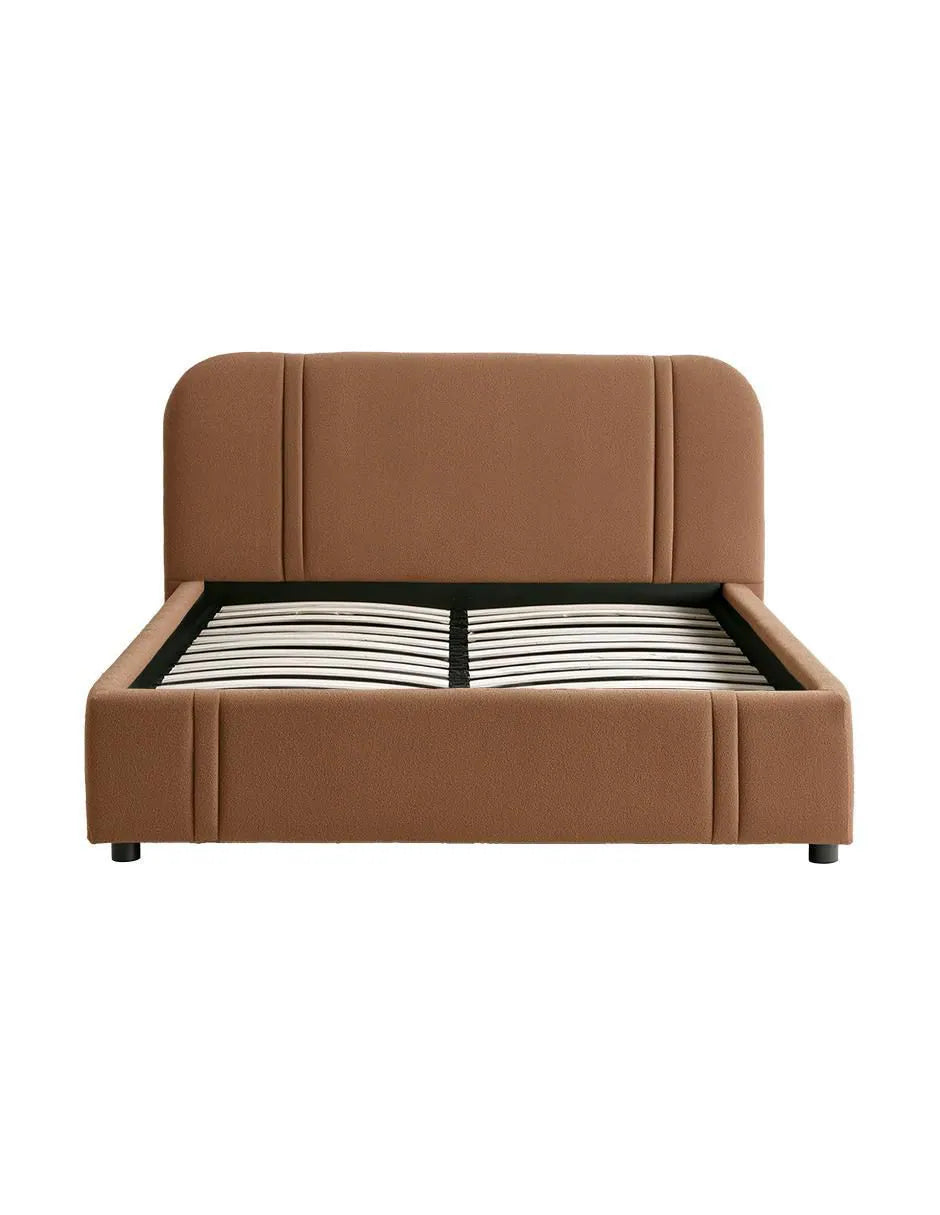 Elegant brown leatherette bed for stylish bedroom interior