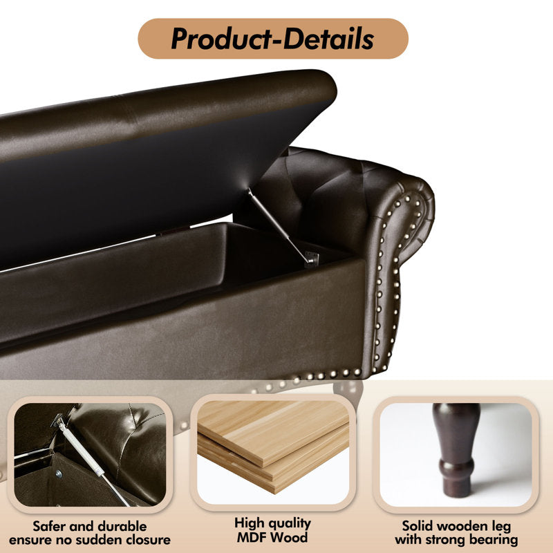 Solid Teak Wood Entryway Storage Bench