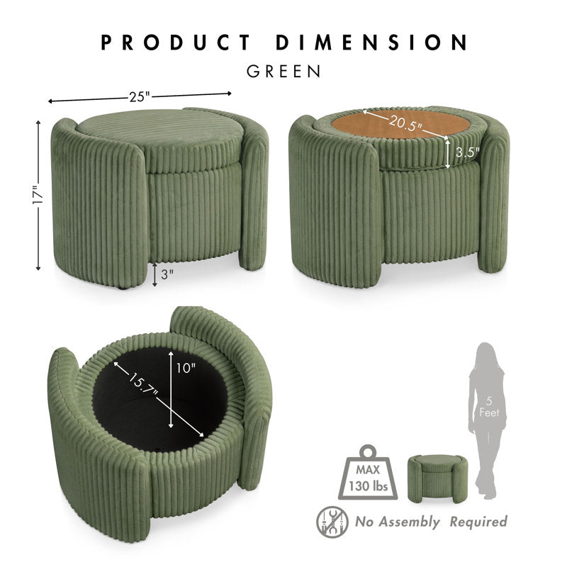 Space-saving teak wood accent furniture with storage