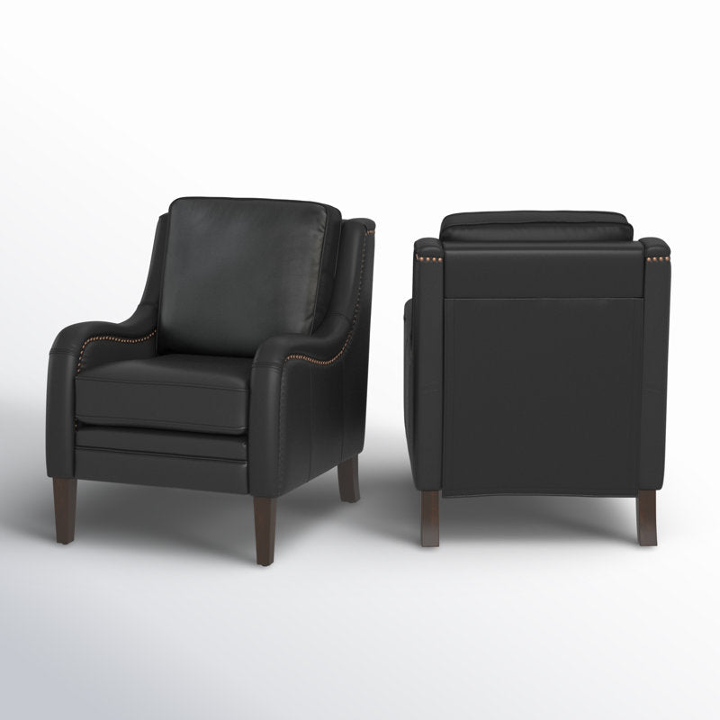 Solid teak wood upholstered armchair for living room