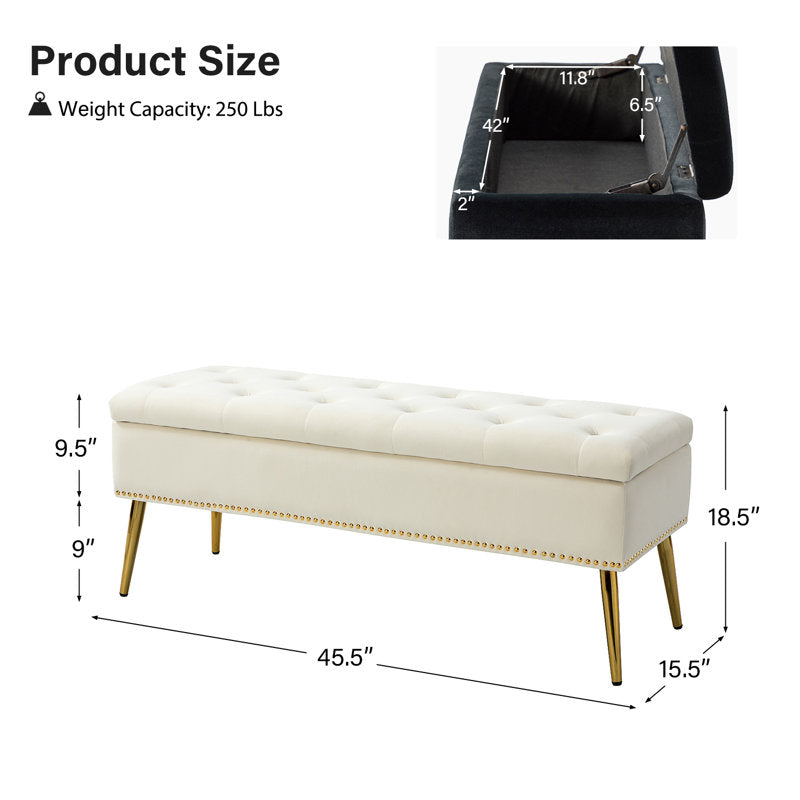 Modern cushioned seating bench for living room
