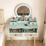 compact makeup vanity with storage drawers